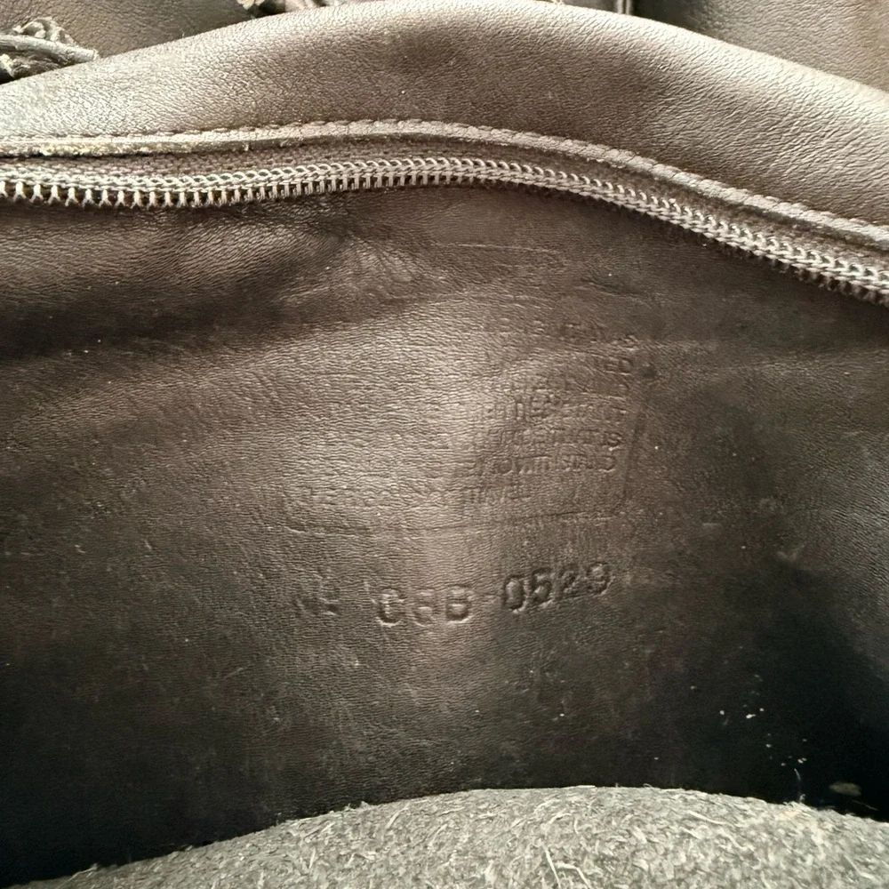 Vintage Coach Black Leather Drawstring Backpack Flap Buckle Gold Hardware 90s C6 - Picture 5 of 6